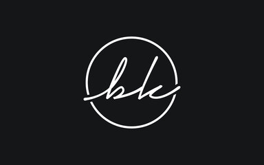 bk or kb Cursive Letter Initial Logo Design, Vector Template