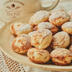 traditional czech pancakes with icing sugar
