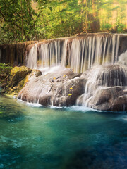 Fototapeta na wymiar Beautiful waterfall Huai Mae Khamin, Thailand
