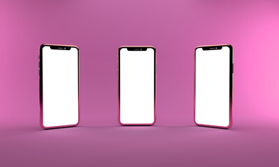 3d rendering mobile phones mockup for advertising . 3d illustration