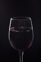 wine glass in black backgraund