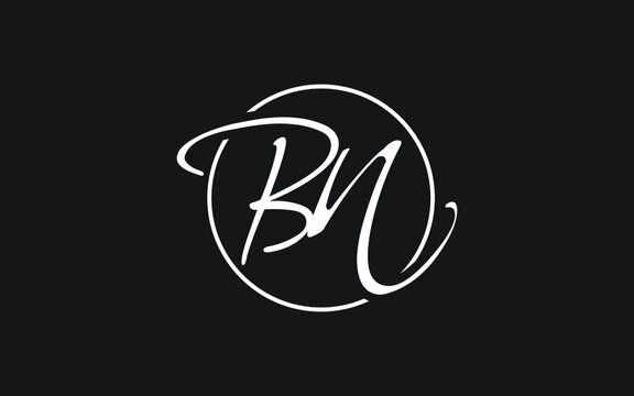 bn or nb Cursive Letter Initial Logo Design, Vector Template