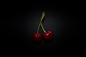 cherries on black