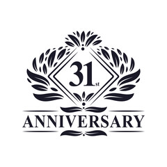 31 years Anniversary Logo, Luxury floral 31st anniversary logo.