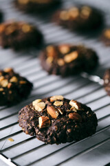 Fresh Baked Dark Chocolate with Almond nut cookies.