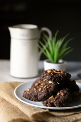 Fresh Baked Dark Chocolate with Almond nut cookies.