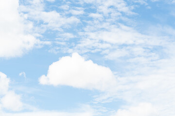 white soft cloud texture on blue sky backdrop