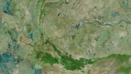 Nakhon Ratchasima, Thailand - outlined. Satellite