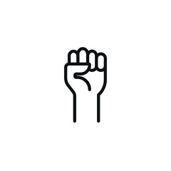 Raised Hand with clenched fist - Vector of Protest - Icon
