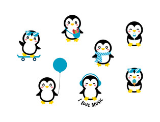 cute penguin cartoon graphic vector design