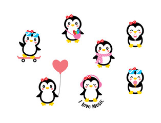 cute penguin cartoon graphic vector design