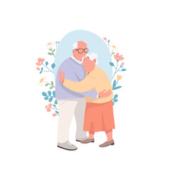 Senior couple flat concept vector illustration