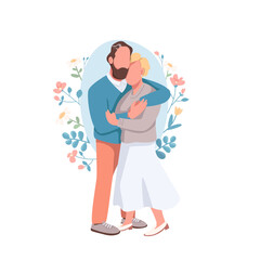 Married couple flat concept vector illustration