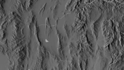 Fototapeta premium Phayao, Thailand - outlined. Grayscale