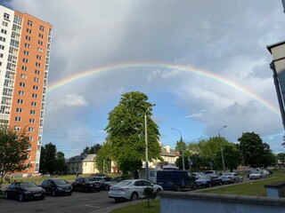 rainbow in the city