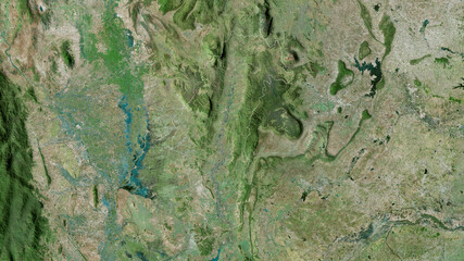 Phetchabun, Thailand - outlined. Satellite