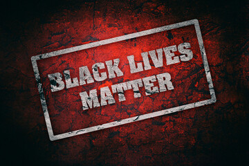 Black Lives Matters. The inscription on the background of the old red wall. Equal rights of...