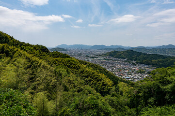 Fototapeta na wymiar 梶原山から見た静岡市の街並み