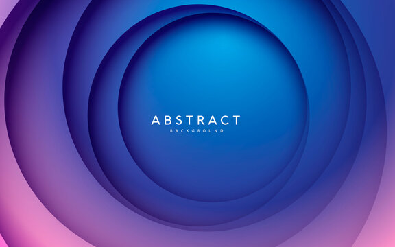 Gradient background. Abstract circle papercut smooth color composition.
