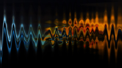 Obraz premium Abstract colorful twisted light fibers. Waving effect background. Colorful motion twirl fibers design. Colored digital flower, leafes in abstraction beautiful.