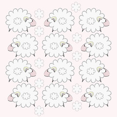 cartoon sheep pattern vector eps10