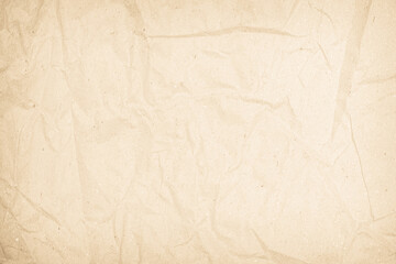 Brown or Cream recycled craft paper texture background. Pattern rough smooth old vintage page for surface design. Cardboard with copy space for text letter. Backdrop paperwork product or education.