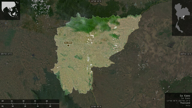 Sa Kaeo, Thailand - composition. Satellite