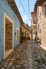The narrow village streets of Pano Lefkara. Larnaca District. Cyprus