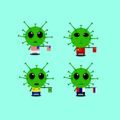 Corona with Nations Flag design