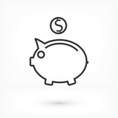 piggy bank vector icon. lorem ipsum Flat Design JPG