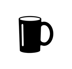 Vector icon of cup for coffee, tea or water on a white background.
