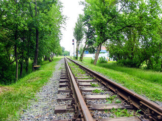 Belarusian narrow gauge children's railway in the forest