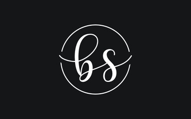 bs or sb Cursive Letter Initial Logo Design, Vector Template