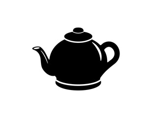 Vector icon of kettle in black on a white background.