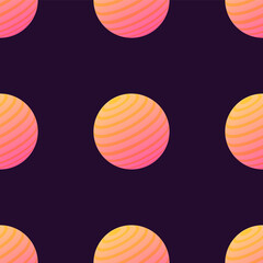 isometric image of a striped ball, seamless background pattern