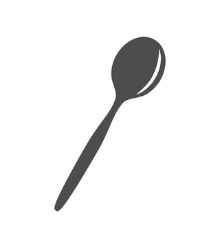 Vector tablespoon icon in gray on a white background.