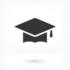 Graduation hat  icon vector 10 EPS. lorem ipsum Flat Design JPG