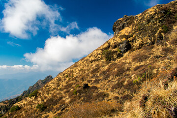 mountain landscape with blue sky