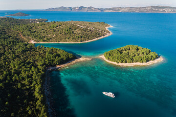 Croatia landscape near Zadar City. Beautiful turquoise sea...