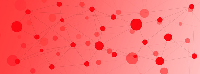 Beautiful red abstract social network connection banner background concept