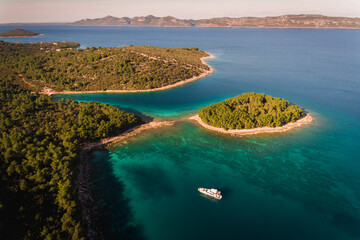 Croatia landscape near Zadar City. Beautiful turquoise sea...