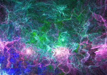 Multicolored fractal nebula