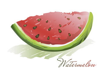 Watermelon ripe slice. Summer style abstract background.