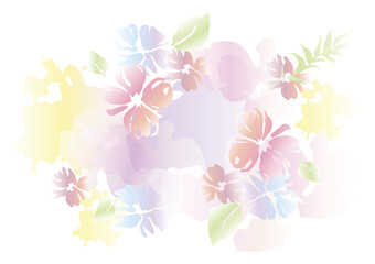 Floral summer abstract background in watercolor style.