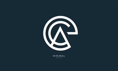 Alphabet letter icon logo ECA or ACA