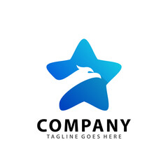 Abstract Eagle Star Head Icon Logo Design Vector Illustration Template