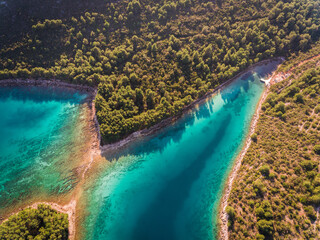 Croatia landscape near Zadar City. Beautiful turquoise sea...