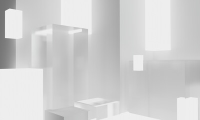 3d rendering illustration of background abstract pedestal board, art display mockup product decoration wallpaper