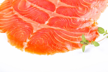 Sliced smoked salmon