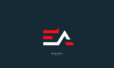 Alphabet letter icon logo EA